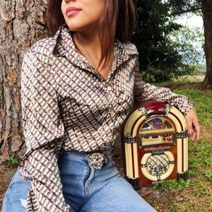 Vintage New York & Company button-up blouse M